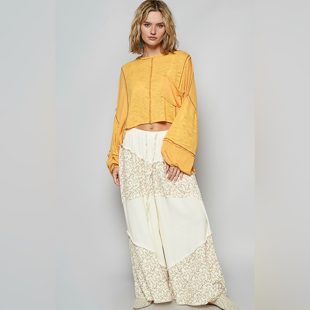 New Pol Oversized High Low Top In Mango Color - Picture 5 of 5